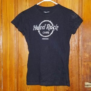Black Hard Rock Cafe Prague Women T-Shirt, Medium